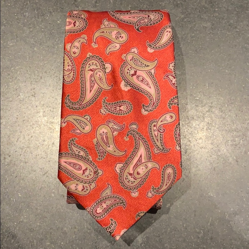 Canali red paisley tie